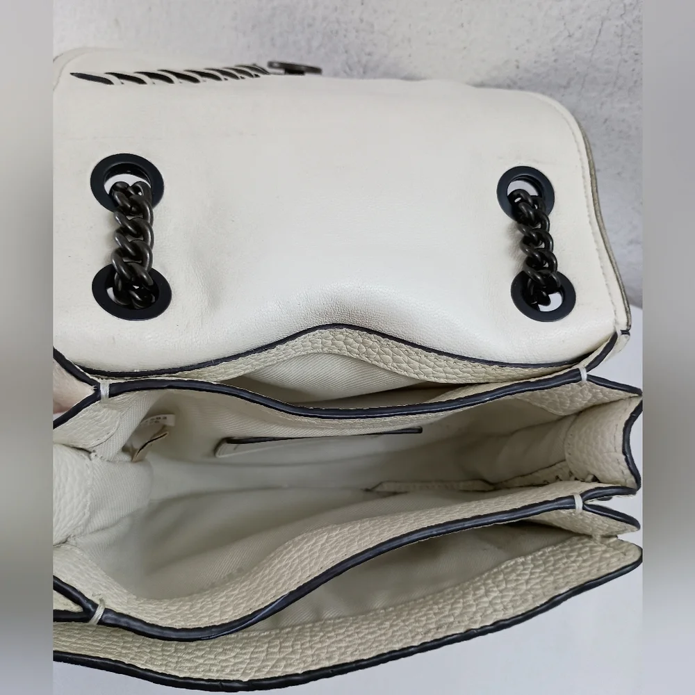 Coach Rip n Repair Shadow Crossbody 36976 Parchment Leather, Black Copper in EUC
